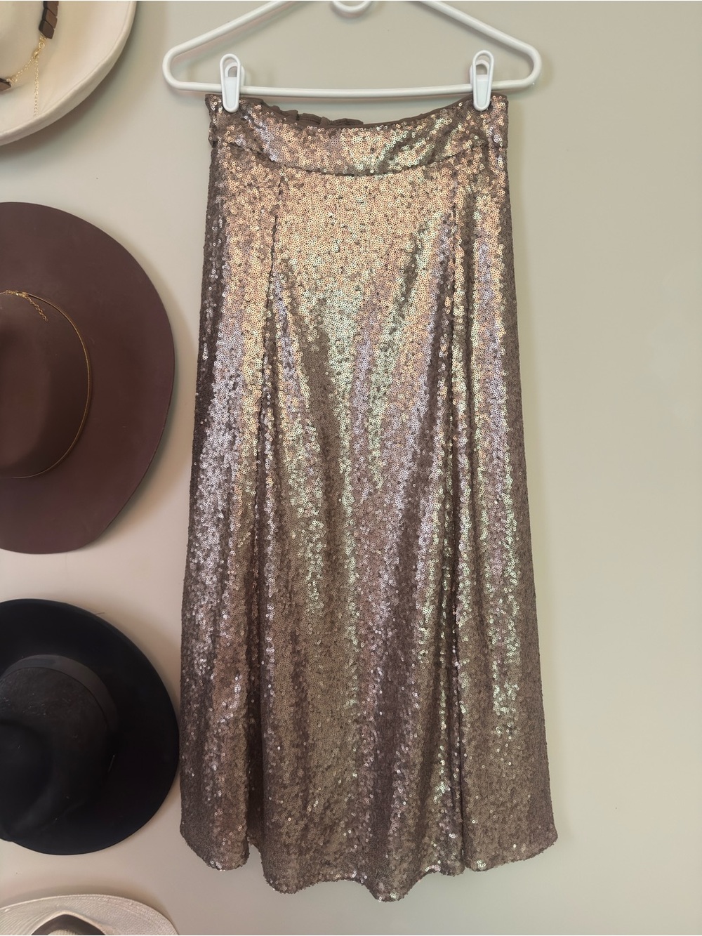 Salt for Roolee Sequin Midi Skirt - Champagne Sparkle